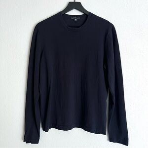 James Perse Mens Slub Cotton Long Sleeve T Shirt Size 1 Navy